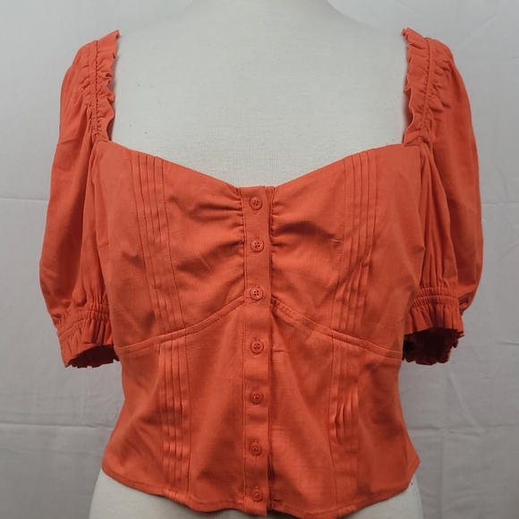 Women's guess crop top size large orange - Picture 3 of 5